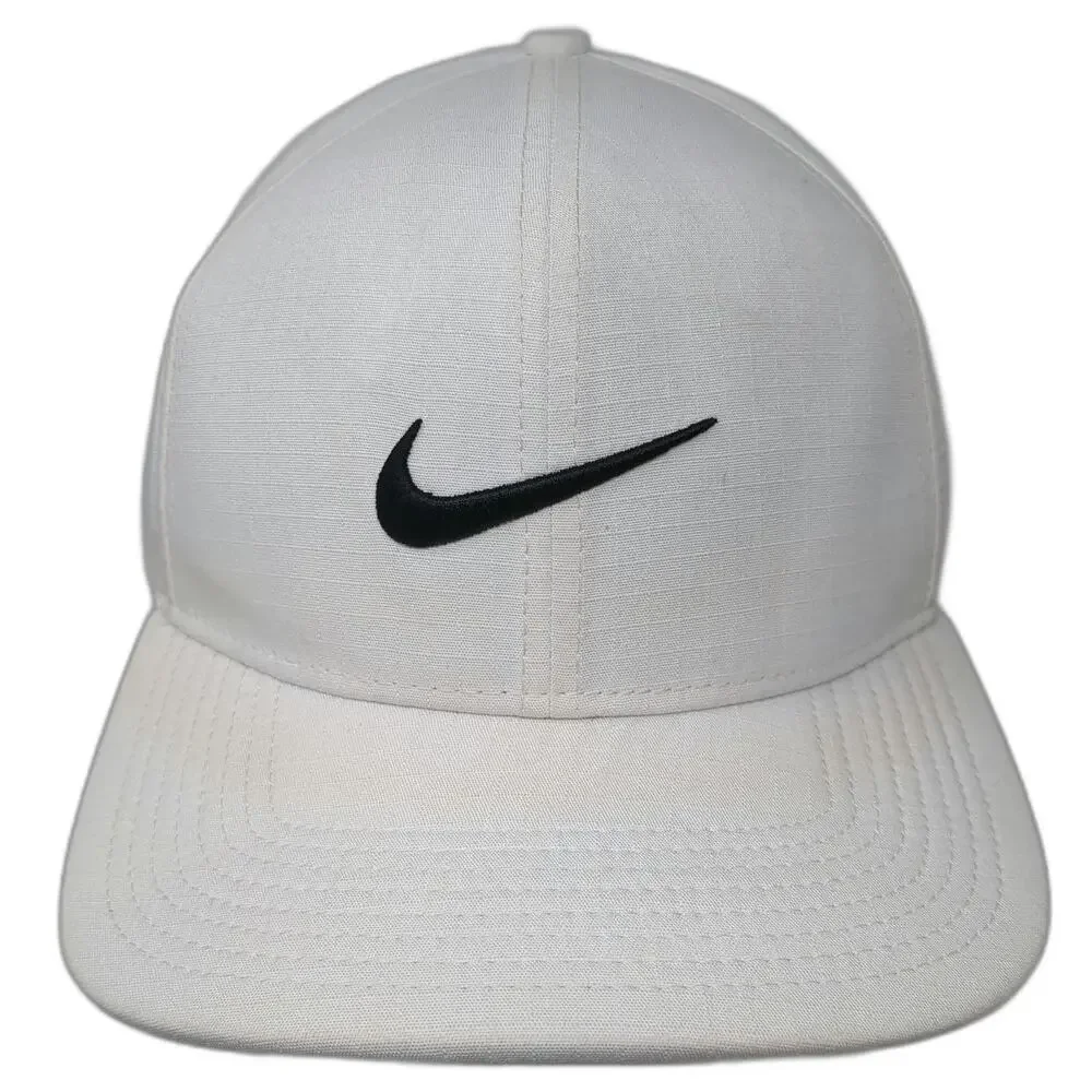 Nike Snapback White One Size Golf Hat Swoosh Logo Dri-Fit Tour Athletes Pro